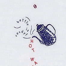 Kontex gauze handkerchief Cafe Time White 雙層棉紗手巾 -  SOLOBITO