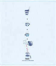 將圖片載入圖庫檢視器 Kontex gauze handkerchief Cafe Time Blue 雙層綿紗手巾 - SOLOBITO