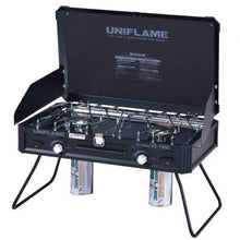 Load image into Gallery viewer, 610350  UNIFLAME Twin Burner Limited Edition  Black 黑魂版雙頭爐- SOLOBITO
