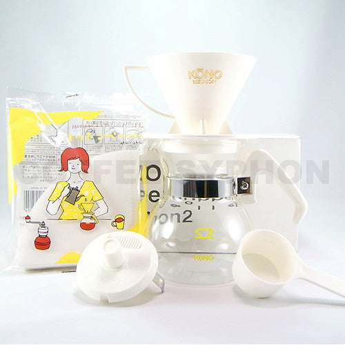 Kono Meimon 2 person coffee dripper set 名門濾杯組合 -  White - SOLOBITO